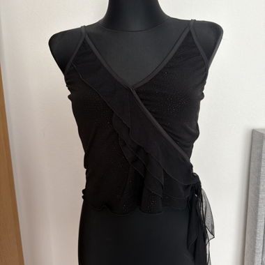 Black dance top with ruffles