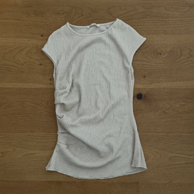 Beige Short-Sleeve Top