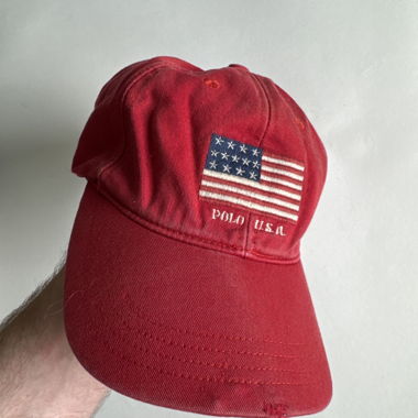 Rote Polo USA Cap