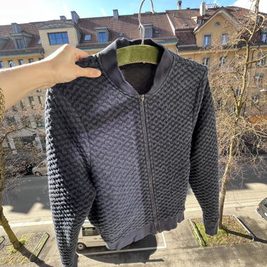Gesteppte Sweatjacke in Dunkelblau