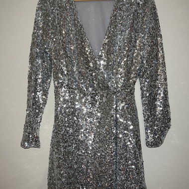 Abito paillettes argento 36
