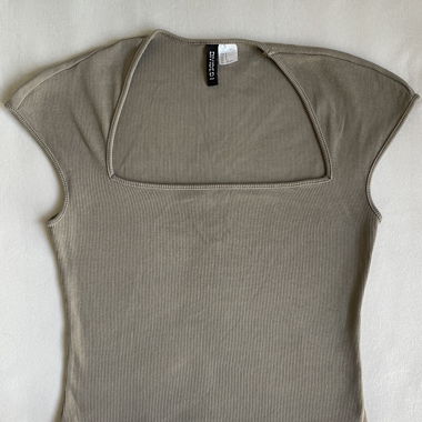 Brown Square Neck Top