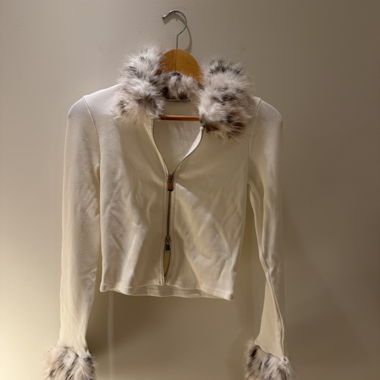 Faux fur zip-up jacket