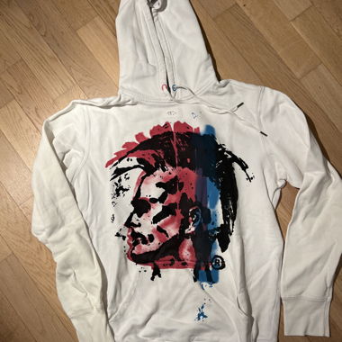 White Diesel Hoodie with Punk Print