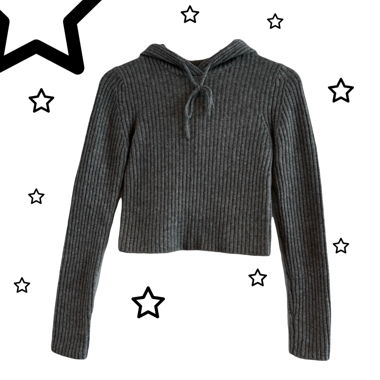 Graues langarm Strick Top