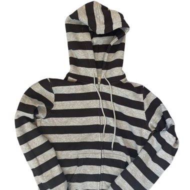 Felpa con zip a righe