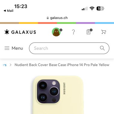 Nudient iPhone 14 Pro yellow phone case