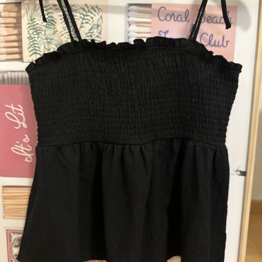 Gesmoktes Top schwarz
