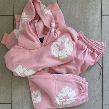 Denim Tears Pink Hoodie and Jogger Set