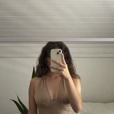 Top court pailleté marron