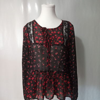 Sinsay chiffon blouse with floral pattern, size S