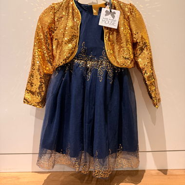 Kids' Glitter Dress with Bolero