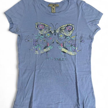 purple butterfly graphic Ed Hardy t-shirt, size m