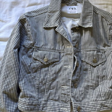 Zara-Jacke mit Hahnentrittmuster