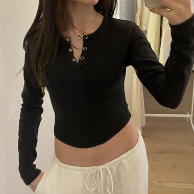 Calvin Klein Jeans Button-Up Long Sleeve Top