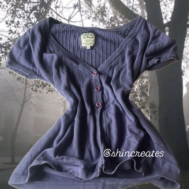 Haut violet côtelé ajusté