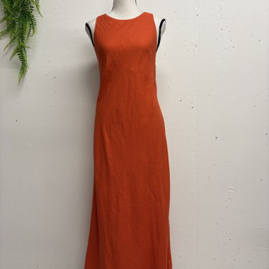 Abito arancione Massimo Dutti XS in lino