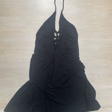 Mini dress with back neckline