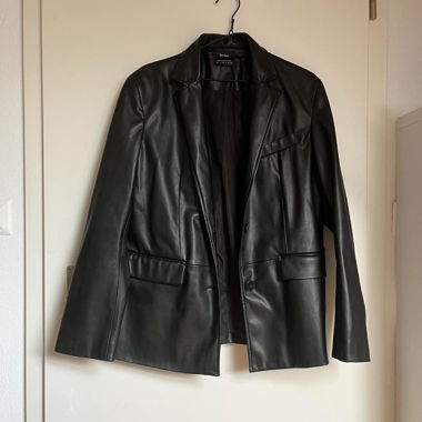 Black faux leather Blazer 