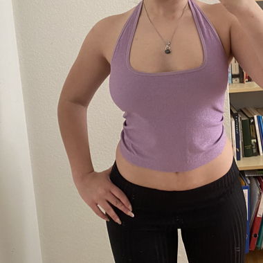 Lila neckholder top w/ glitter 