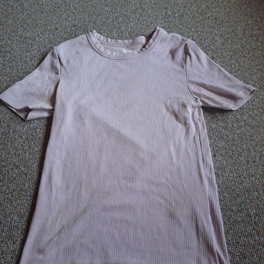 T-shirt côtelé mauve