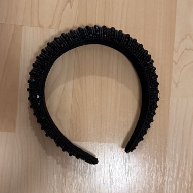 Haarreifen Schwarz mit Glitzersteinen
