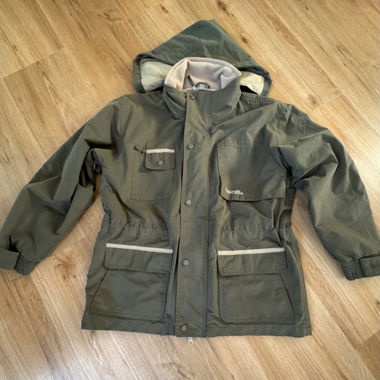 Green multipocket with hood Jacket
