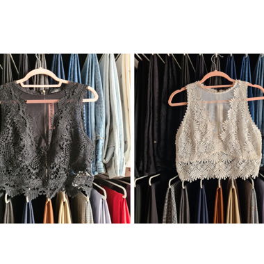 Crop tops courts en dentelle