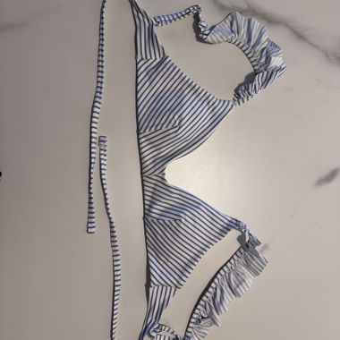 Haut de bikini rayé bleu