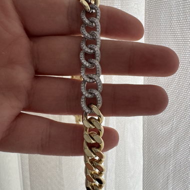 Two-tone link bracelet