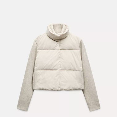 Gilet trapuntato con maniche in maglia