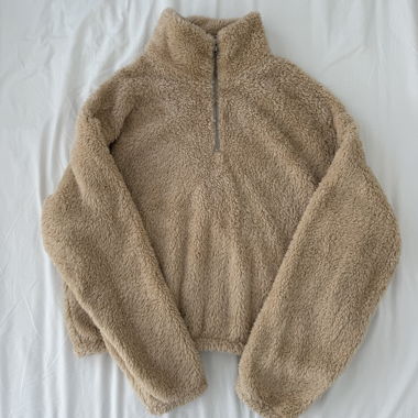 maglione morbido con mezza zip