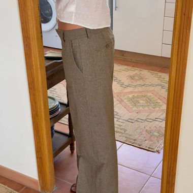 Khaki Fabric Pants