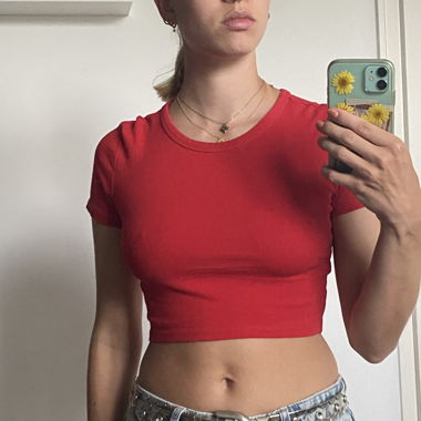 corp top rouge 