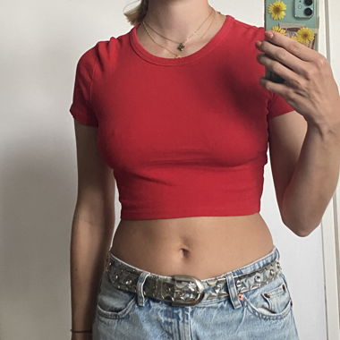 corp top rouge 