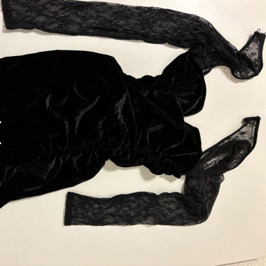 Robe bershka noir velours et dentelle en S