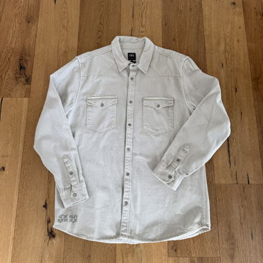 Veste en jean Zara beige avec backprint