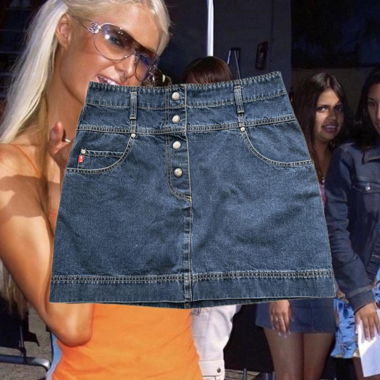 Navy Denim Knopfleiste Minirock