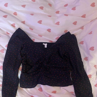 Red heart blouse