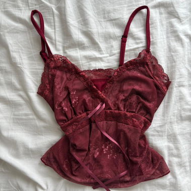 Vintage red velvet top