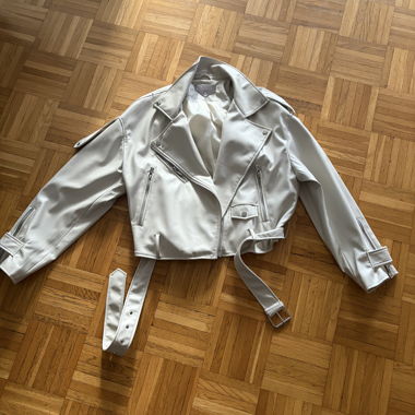 Veste en cuir synthétique beige