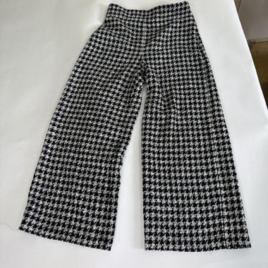 Pantalon ZARA à jambes larges pied-de-poule
