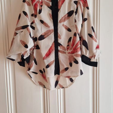 Feather print blouse