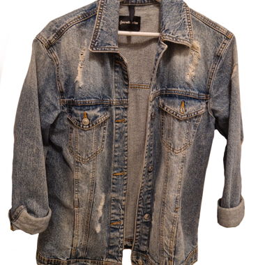 Giacca di jeans distressed