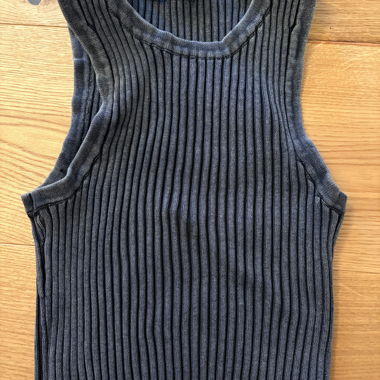 Ribbed Top Blue-Grey