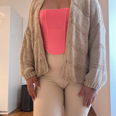 Cardigan beige en maille