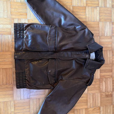 Veste en similicuir marron