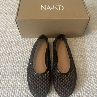 NA-KD Mesh Ballerinas black