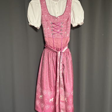 Dirndl rosa per bambini con camicetta