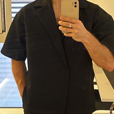 Manière De Voir Boxy Twill Double Breasted Shirt